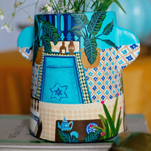 Load image into Gallery viewer, Moroccan Courtyard: Hand-Painted Flower Vase