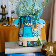 Load image into Gallery viewer, Moroccan Courtyard: Hand-Painted Flower Vase