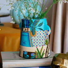 Load image into Gallery viewer, Moroccan Courtyard: Hand-Painted Flower Vase