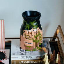 Load image into Gallery viewer, Palms and Pastels Under the Moon: Hand Painted Dried Flower Pot