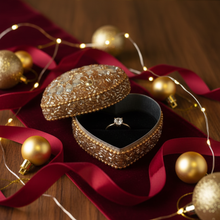 Load image into Gallery viewer, Romantic Golden Beaded Heart-Shaped Trinket Box