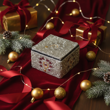 Load image into Gallery viewer, Elegant Silver & White Beaded Rectangular Accessories Box