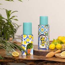 Load image into Gallery viewer, Italian Summer -  Set of 2 Hand painted Candle Stands