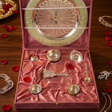 Load image into Gallery viewer, Regal Elegance Silver Finish Pooja Thali Set