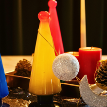 Load image into Gallery viewer, Golden Glow: Handcrafted Yellow Glass Christmas Tree