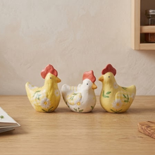 Load image into Gallery viewer, Golden Bloom Hand-Painted Paper Mache Bird (Set of 3)