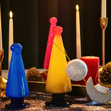 Load image into Gallery viewer, Golden Glow: Handcrafted Yellow Glass Christmas Tree