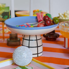 Load image into Gallery viewer, Colorful Art on Display: Hand Painted Wooden Cake Stand