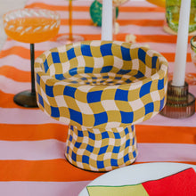 Load image into Gallery viewer, Wavy Illusions: Hand-Painted Artisanal Fruit Bowl