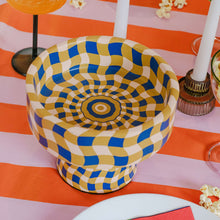Load image into Gallery viewer, Wavy Illusions: Hand-Painted Artisanal Fruit Bowl
