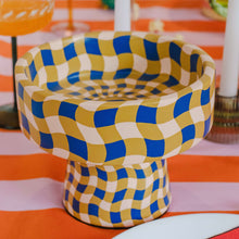 Load image into Gallery viewer, Wavy Illusions: Hand-Painted Artisanal Fruit Bowl