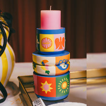 Load image into Gallery viewer, Jolly Jigsaw: Playful Hand-Painted Candle Stand