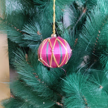 Load image into Gallery viewer, Threaded Bliss – Pink Ball Christmas Ornaments