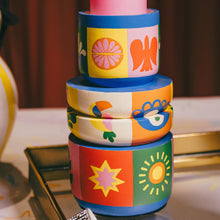 Load image into Gallery viewer, Jolly Jigsaw: Playful Hand-Painted Candle Stand