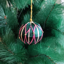 Load image into Gallery viewer, Verdant Threads– Green Ball Handrafted Christmas Ornaments