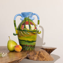 Load image into Gallery viewer, Tuscan Dreamscape - Hand painted Terracotta Flower pot