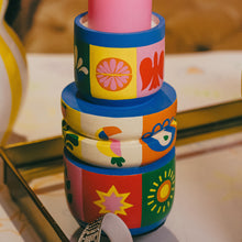 Load image into Gallery viewer, Jolly Jigsaw: Playful Hand-Painted Candle Stand