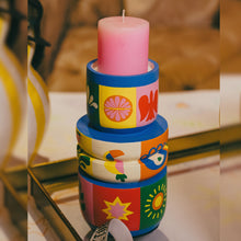 Load image into Gallery viewer, Jolly Jigsaw: Playful Hand-Painted Candle Stand