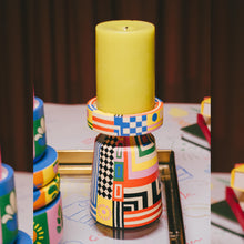 Load image into Gallery viewer, Artistic Ensemble Color Story: Handpainted Candle Stand set of 3
