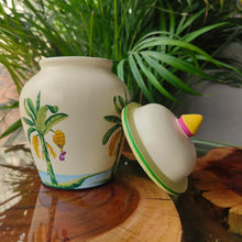 Load image into Gallery viewer, Floral Reverie in Clay: Handpainted Ginger Jar/ Flower Vase