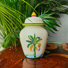 Load image into Gallery viewer, Floral Reverie in Clay: Handpainted Ginger Jar/ Flower Vase