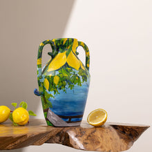 Load image into Gallery viewer, Amalfi - Hand painted Terracotta Flower Vase