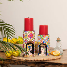 Load image into Gallery viewer, Amore Mio - Set of 2 Hand painted Candlestands