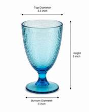 Load image into Gallery viewer, Aqua Ripple Glass Goblet - Set of 2
