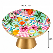 Load image into Gallery viewer, The Tropical Patchwork Pedestal Platter