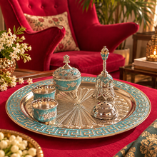 Load image into Gallery viewer, The Turquoise Royale Pooja Thali Set ( 7 Pc Set )