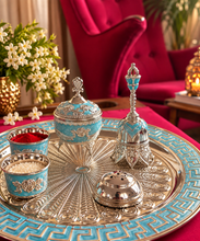 Load image into Gallery viewer, The Turquoise Royale Pooja Thali Set ( 7 Pc Set )