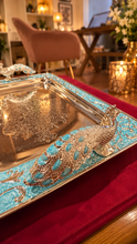 Load image into Gallery viewer, The Peacock Royale Turquoise Serving Tray