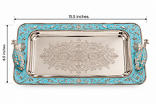 Load image into Gallery viewer, The Peacock Royale Turquoise Serving Tray