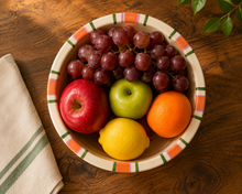 Load image into Gallery viewer, The Citrus-Plaid Pedestal Fruit Bowl