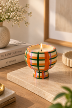 Load image into Gallery viewer, The Citrus-Plaid Candle Holder