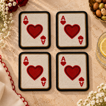 Load image into Gallery viewer, Beaded Ace of Hearts Coaster - Set of 4