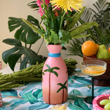 Load image into Gallery viewer, Palm trees- Summertime Calmness Handpainted Terracotta Flower Pot