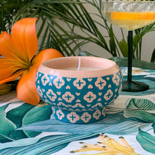 Load image into Gallery viewer, Tropic Teal handpainted Soy wax candle