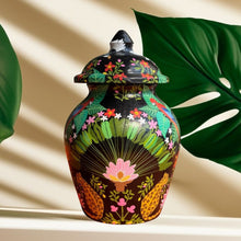 Load image into Gallery viewer, Tropical Garden Handpainted Flower Vase