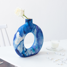 Load image into Gallery viewer, High Tides- Hand-painted Donut Vase