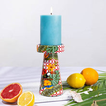 Load image into Gallery viewer, Aracari in the Tropics- the Exotic Bird Hand Painted Pillar Candle Stand