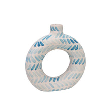Load image into Gallery viewer, Blue Tales-Hand-painted Donut Vase