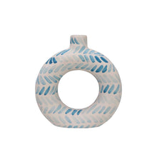 Load image into Gallery viewer, Blue Tales-Hand-painted Donut Vase