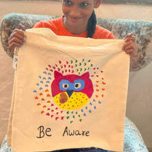 Load image into Gallery viewer, Be Aware - Hand-painted cotton Tote bag