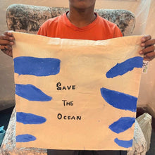 Load image into Gallery viewer, Save the ocean -Hand-painted Tote bag