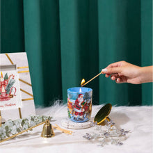 Load image into Gallery viewer, Riding on a Sleigh ! Handpainted & Handpoured Hazlenut Soy Wax Candle