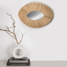 Load image into Gallery viewer, COASTAL EYE- RAFFIA WALL  MIRROR