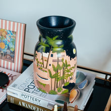 Load image into Gallery viewer, Palms and Pastels Under the Moon: Hand Painted Dried Flower Pot
