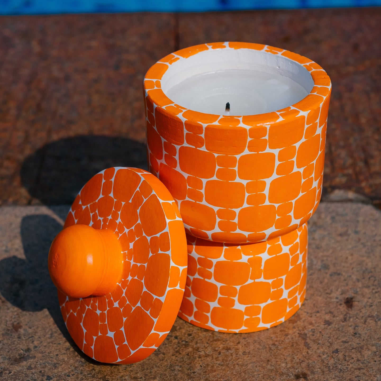 Tangerine Twist Handpainted Soy wax candle