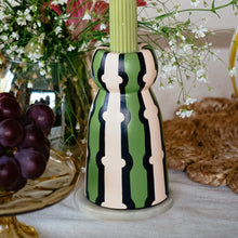 Load image into Gallery viewer, Verdant Geometry- Hand Painted Candle Stand
